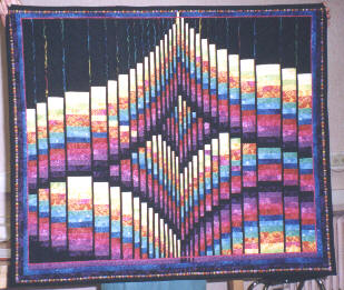 Fractured Landscape Quilt in Carribean colors